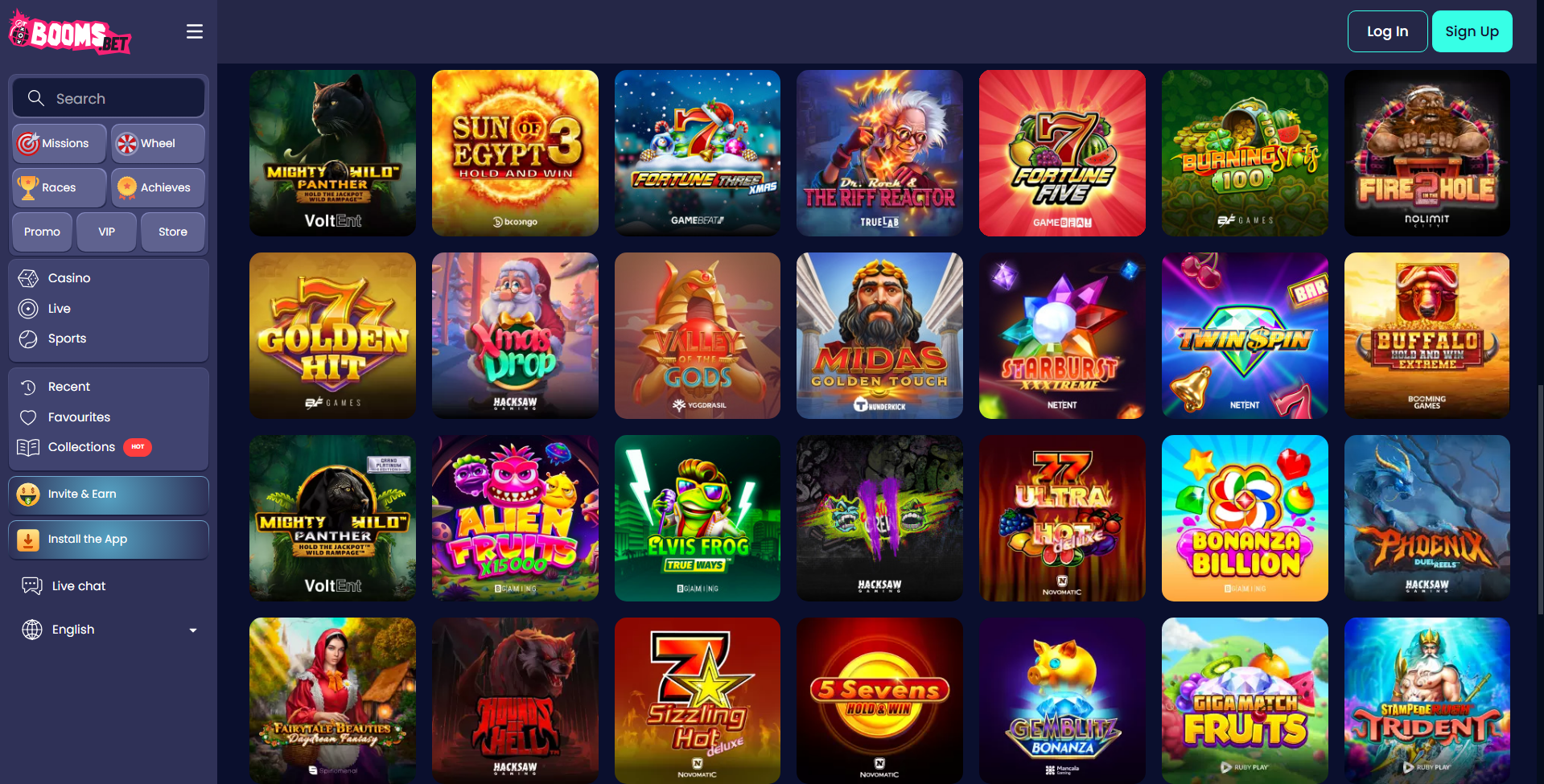 Boomsbet Casino Games