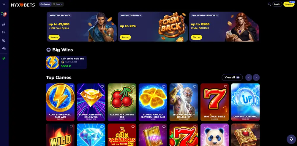 NYXBets Casino Bonus