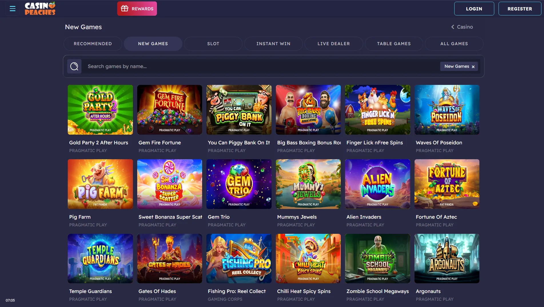 Casino Peaches New Games