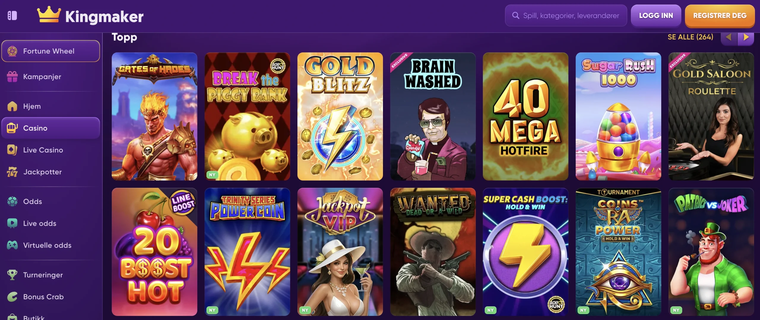 Kingmaker casino games