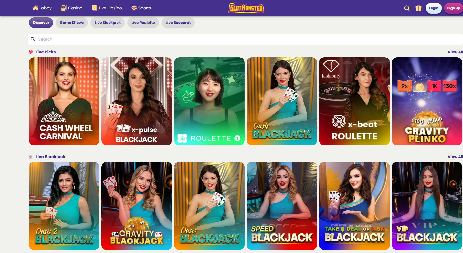 SlotMonster Live Casino