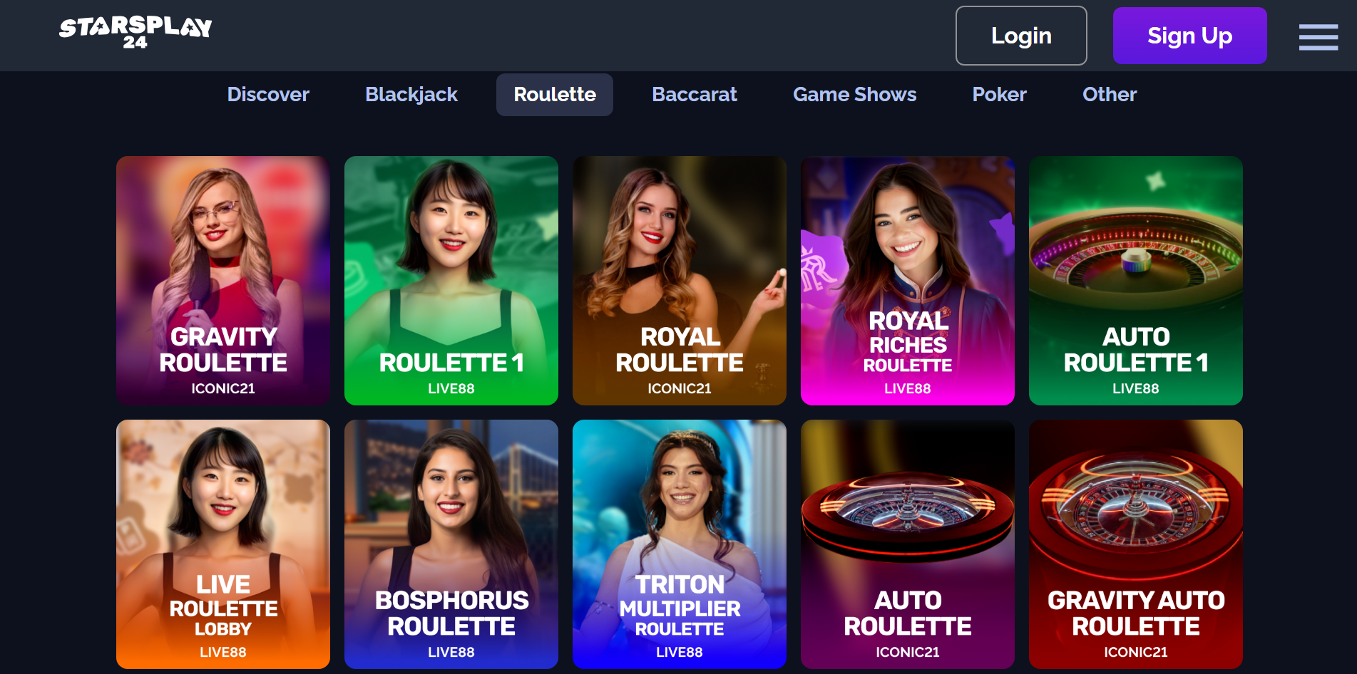 StarsPlay24 Live Casino