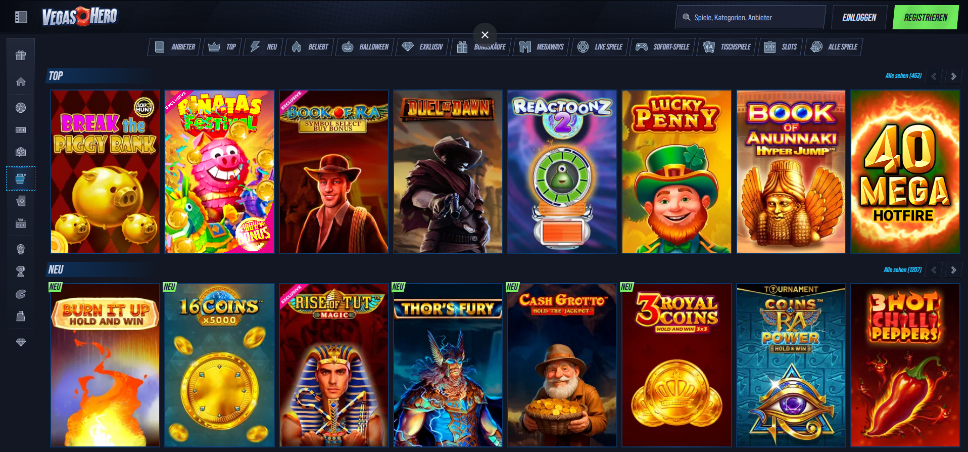 Vegashero Casino Games