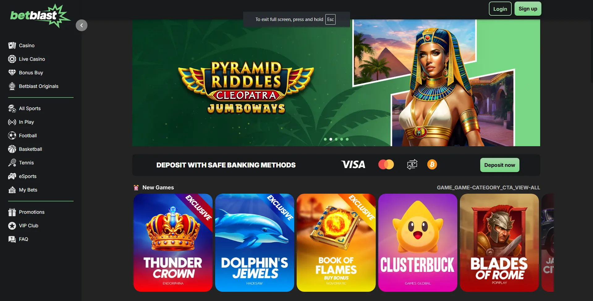 betblast casino home page