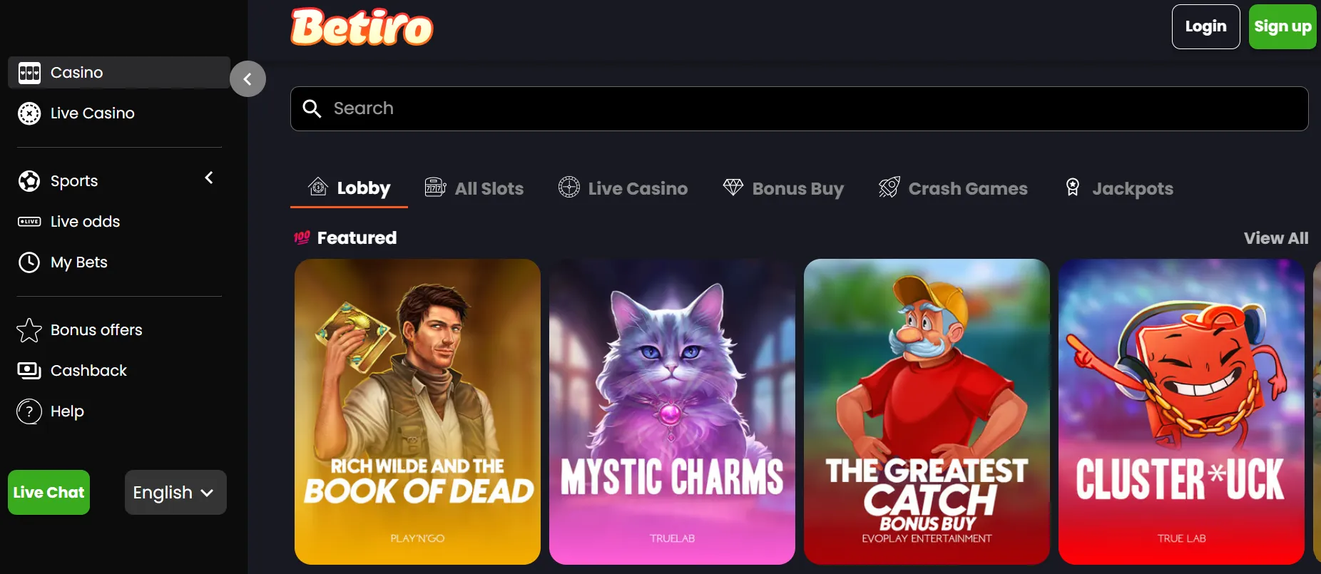 betiro casino live