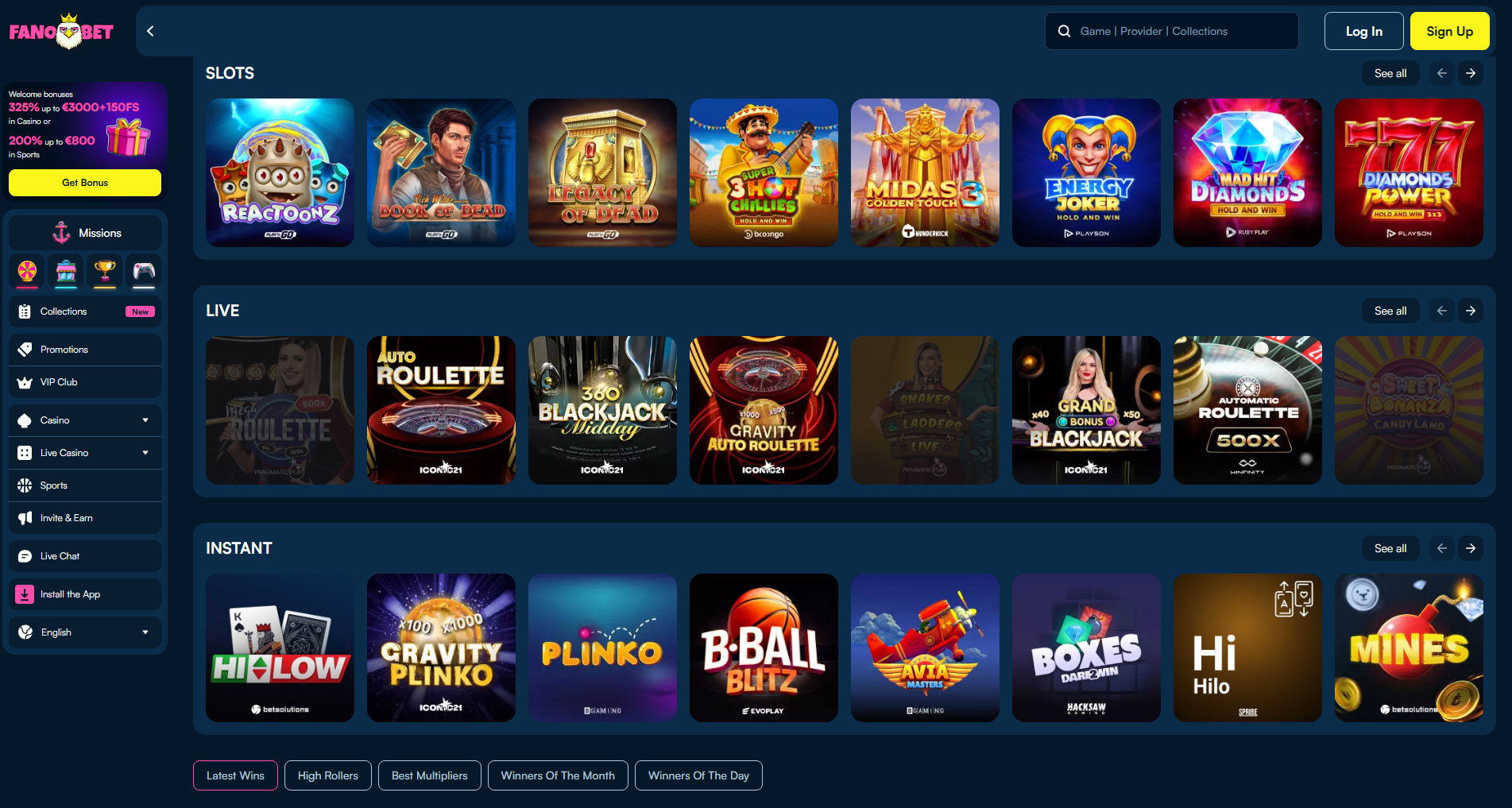 fanobet casino battle