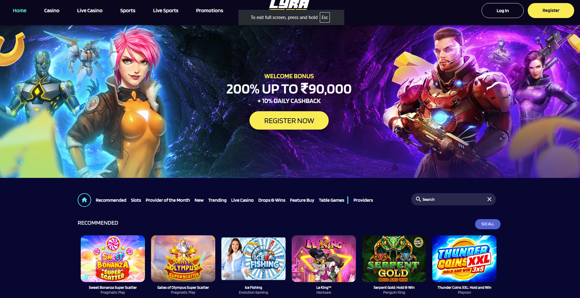 lyrabet casino live