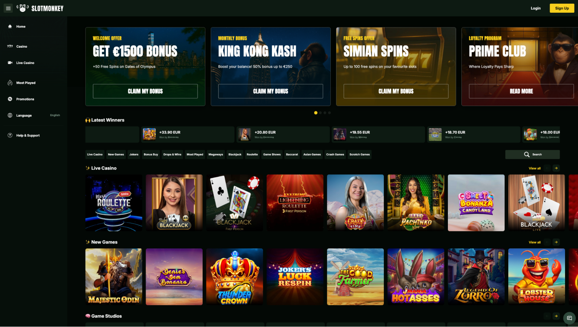 slotmonkey casino sports