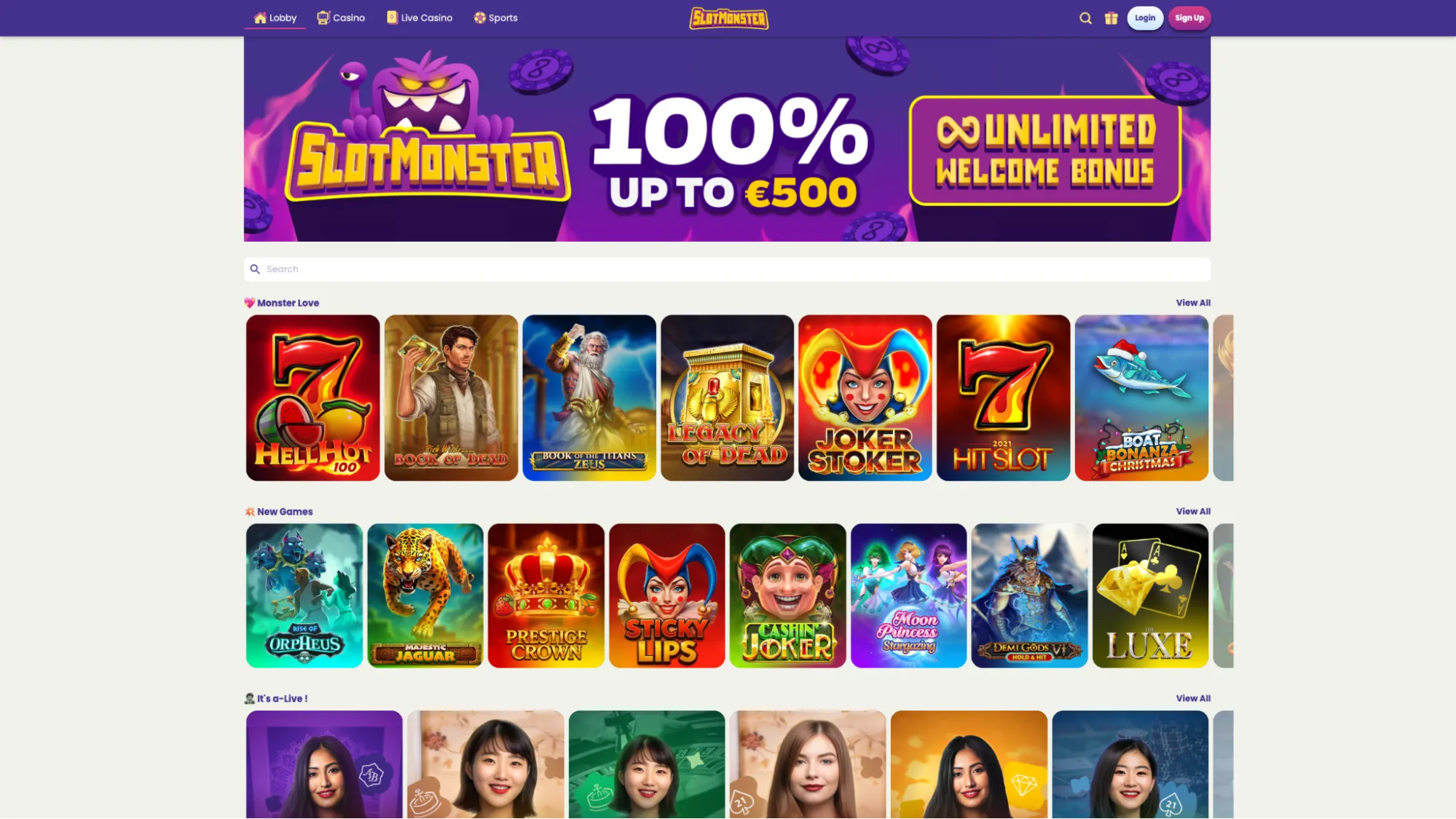 slotmonster casino live