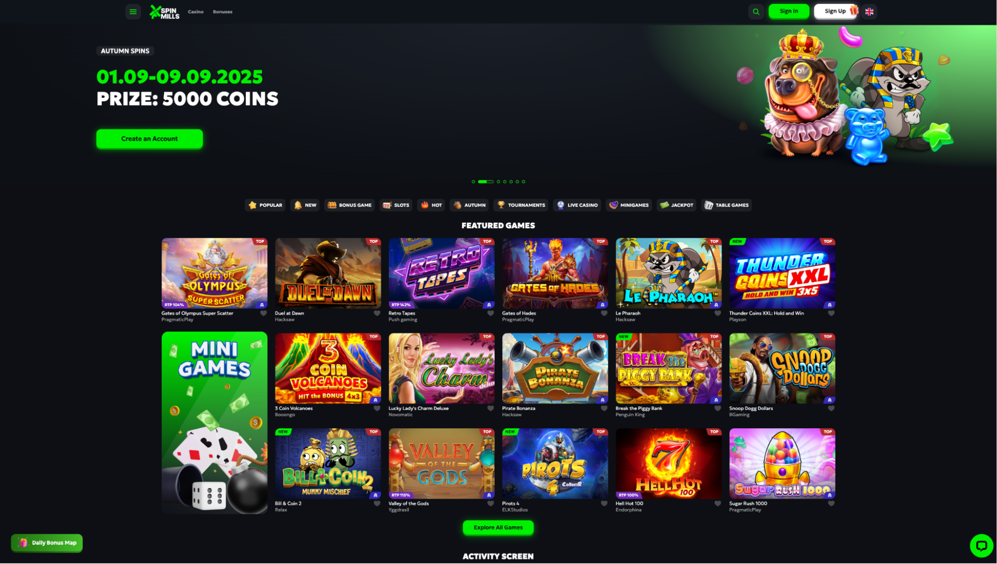 spinmills casino live