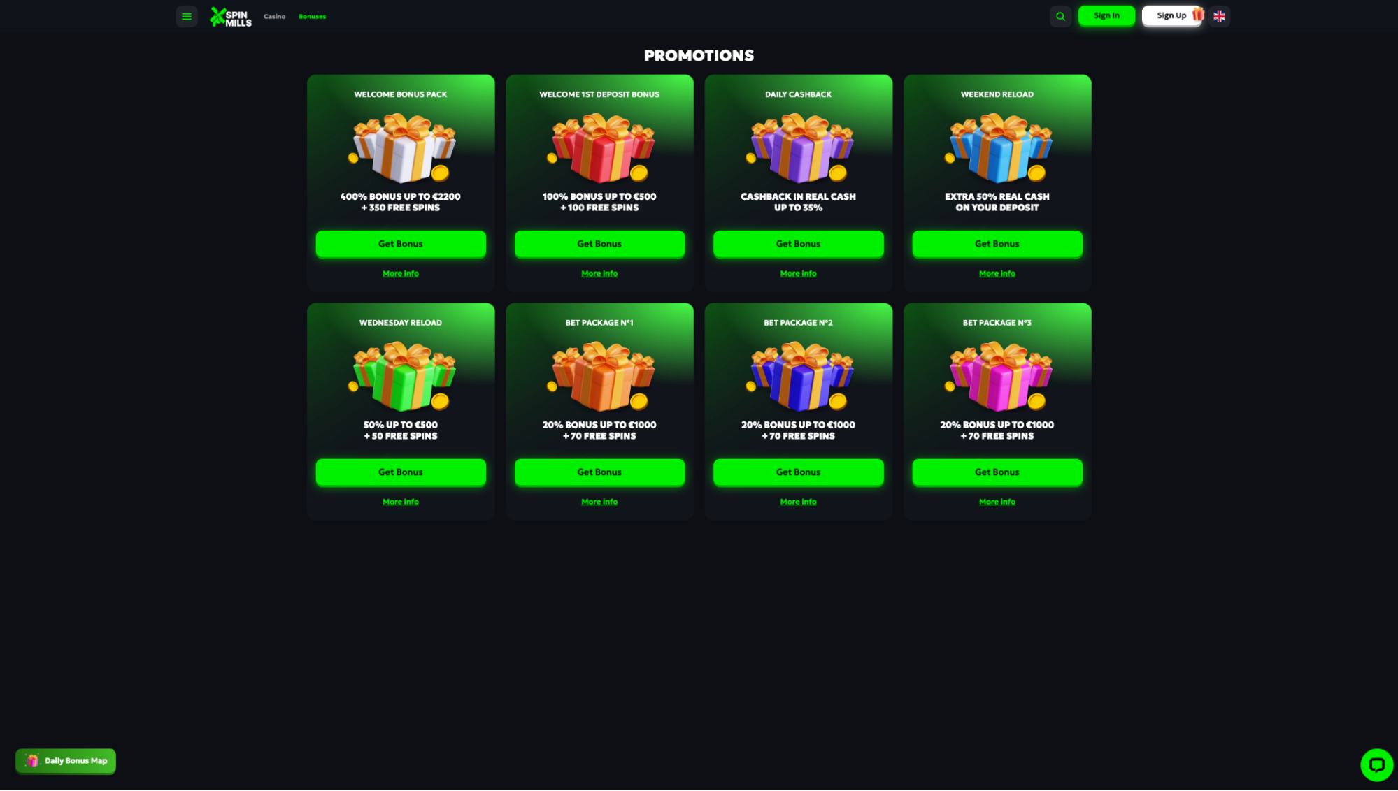 spinmills casino sports
